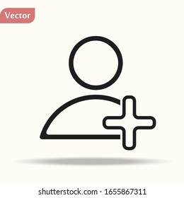 Add User Vector Icon For Social Media Friend Request And Design