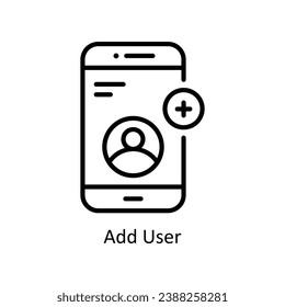 Add User vector outline Icon Design illustration. Business And Management Symbol on White background EPS 10 File