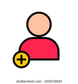 Add user vector, Social media filled style editable stroke icon