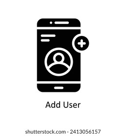 Add User vector solid Icon Design illustration. Business And Management Symbol on White background EPS 10 File