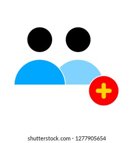 Add Users Icon - Network Add Users Isolated, New Users Illustration - Vector Profile User