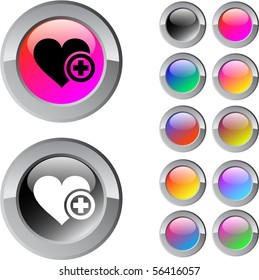 Añadir a los botones vavoríticos de la web redonda brillante multicolor.