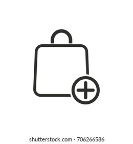 Add vector icon. Black illustration isolated on white background for graphic and web design.