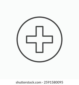 Add vector icon isolated in black line
