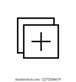 Add Vector Icon, Outline style, isolated on white Background.
