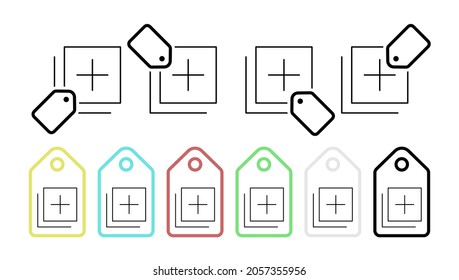 Fügen Sie Vektorsymbol in Tagsatz-Illustrationen für i und ux, Website oder mobile Anwendungen hinzu