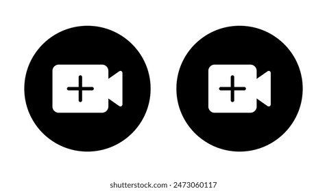 Add video content icon on black circle