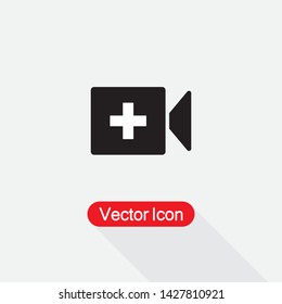 Add Video Icon, Video Camera Icon Vector Illustration Eps10