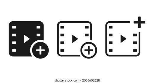 Add video icon. Create new video. Illustration vector