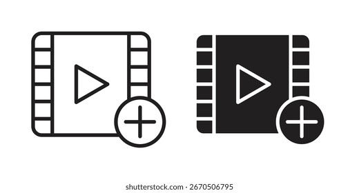 Add Video icon. doodle graphics vectors