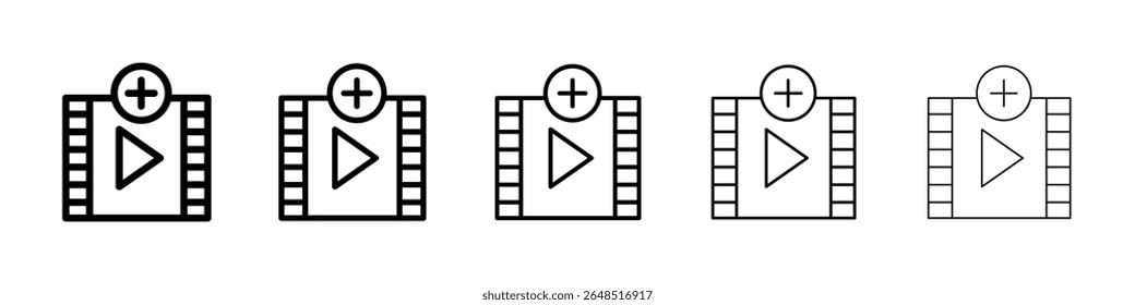 Video Añadir icono lleno de concepto de signo plano para el Diseño web.
