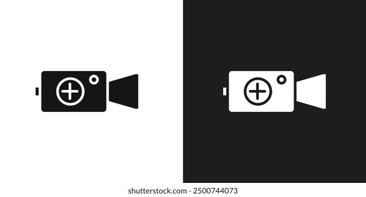 Add Video icon line art vector