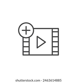 Add Video Icon Set. Vector Symbols for Create and Upload Video Button.