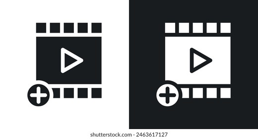 Add Video Icon Set. Vector Symbols for Upload and Create Video.