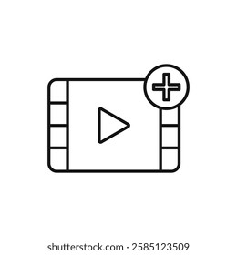 Add Video icon. simple thin line vector icon