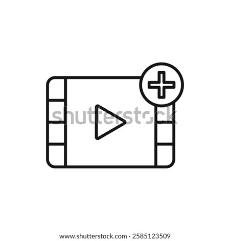 Add Video icon. simple thin line vector icon