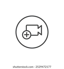 Add video icon simple vector symbol