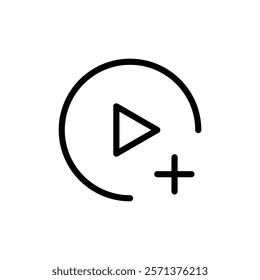 Add video icon Thin vector set