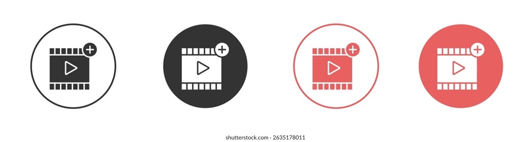 Add video icon vector design template simple and clean style