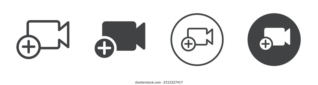 Add video icon Vector logo outline