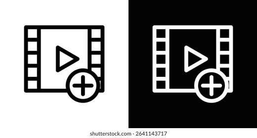 Add video icon vector simple element illustration editable