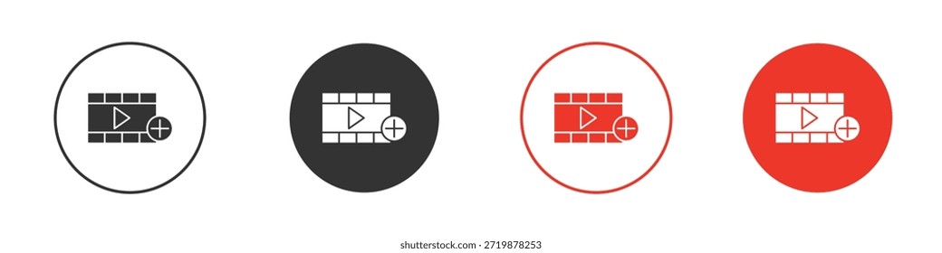 Adicionar ícone de vídeo. web vetor design