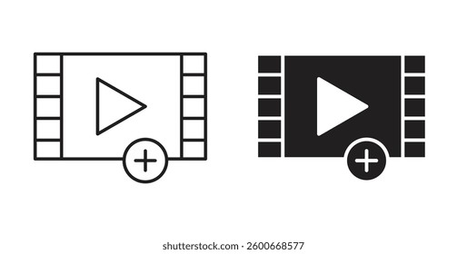 Add Video icons graphics set vectors