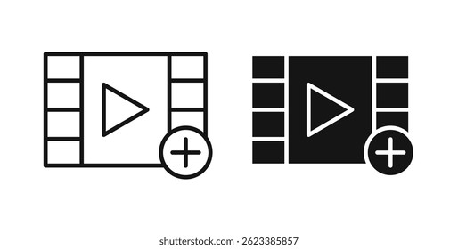 Add Video icons on white background for web