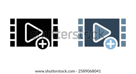 Add Video icons pack in black and colored version
