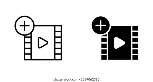 Add Video icons thin line illustrations designs