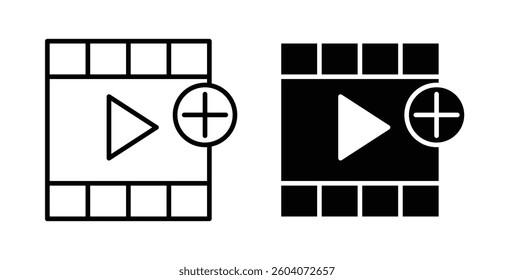 Add Video icons. thin line vector icons
