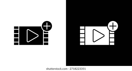 Video Agregar iconos. Vector Plantilla Ilustración Símbolo Píxeles Perfecto
