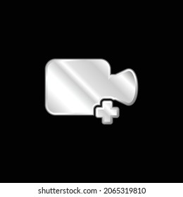 Add Video silver plated metallic icon
