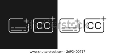 Add video subtitle, CC, Closed Caption icon. Illustration vector