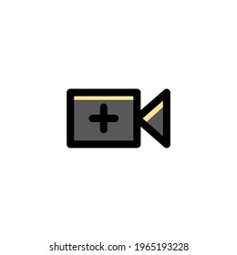 Add Video User Interface Outline Icon Logo Vector Illustration

