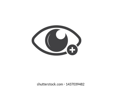 Add vision icon, eye lens closeup view icon vector 