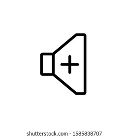 add volume glyph flat vector icon