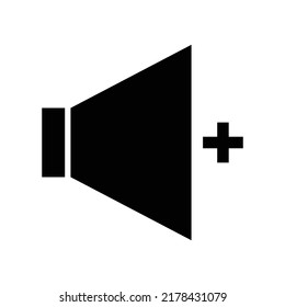 Add Volume icon, full black. Suitable for website, content design, poster, banner, or video editing needs