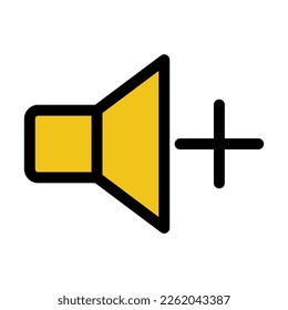 Añadir línea de icono de volumen aislada en fondo blanco. Icono delgado plano negro sobre el estilo de contorno moderno. Símbolo lineal y trazo editable. Ilustración vectorial de trazo simple y píxel perfecto