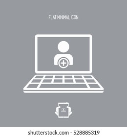 Add web contact - flat icon