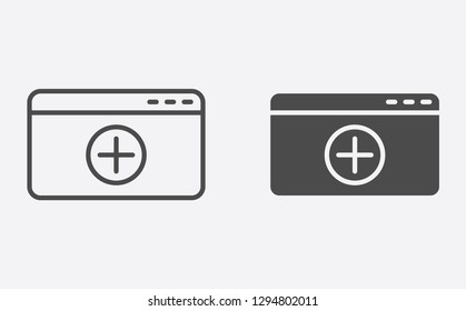 Add web page filled and outline vector icon sign symbol