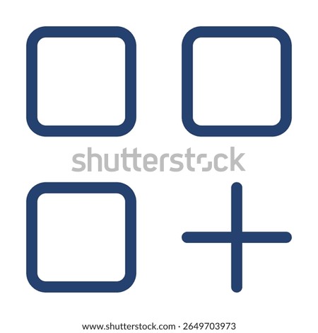 Add widget icon flat illustration outline logo