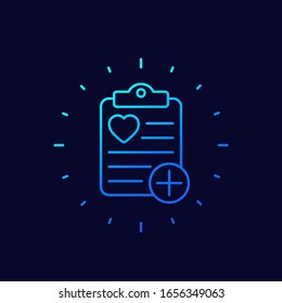 añadir al icono de lista de deseos, diseño lineal