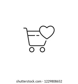 add to wishlist, favorite items line icon on white background