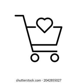 add to wish-list, favorite shopping items line art icon vector for websites
