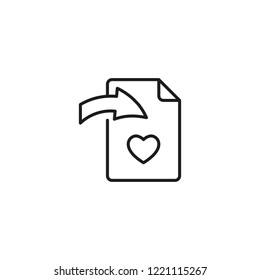 add to wishlist thin line icon on white background