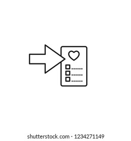 add to wishlist thin line icon on white background
