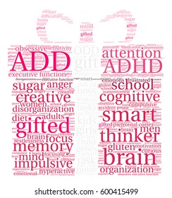 ADD word cloud on a white background. 