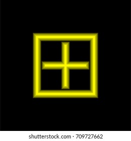 Add yellow glowing neon ui ux icon. Glowing sign logo vector
