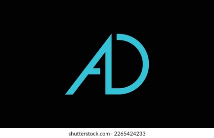 Monograma con el logotipo de las letras abstractas AD, DA